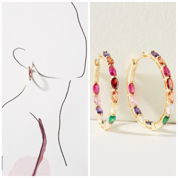 Anthropologie Serefina Iris Hoop Earrings NWT - Picture 9 of 11